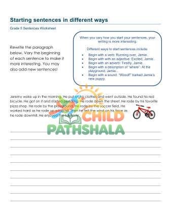 Preview of Starting Sentences Jbc