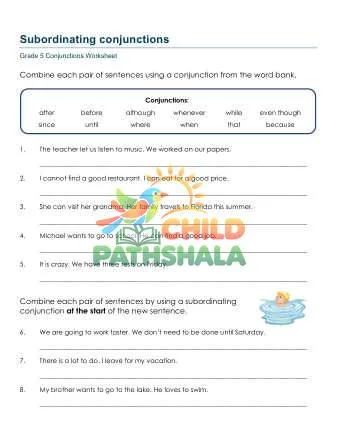 Preview of Subordinating Conjunctions