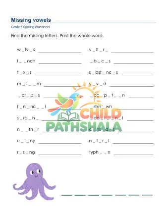 Preview of Missing Vowels
