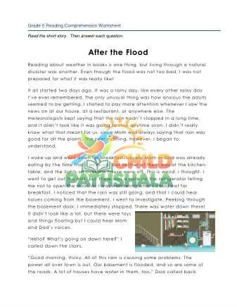 Preview of 5 Reading After Flood