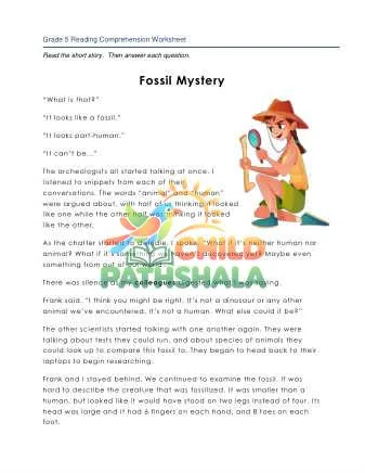 Preview of 5 Reading Fossil Mystery