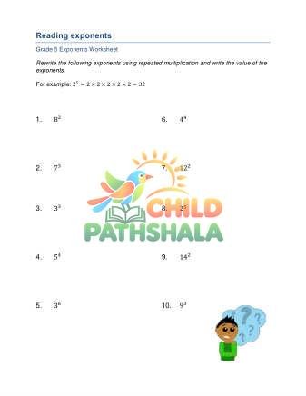 Reading Exponents B