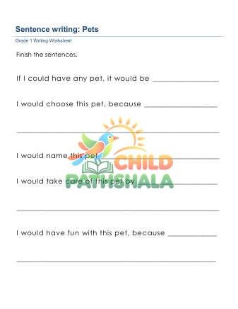Preview of Sentence Writing Prompts B