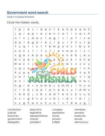 Preview of Government Word Search
