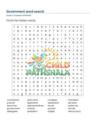 Preview of Government Word Search