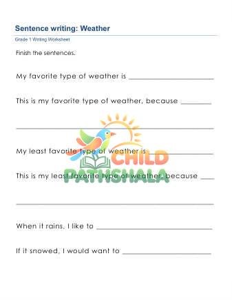 Preview of Sentence Writing Prompts C