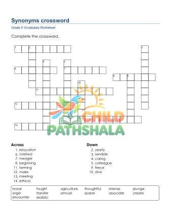 Preview of Synonyms Crossword