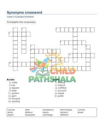 Preview of Synonyms Crossword 3