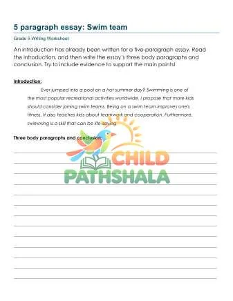 Preview of Five Paragraph Essay Efh