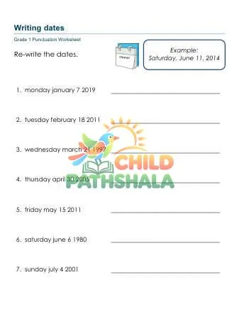 Preview of Writing Dates