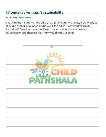 Informative Writing Prompt Worksheet for Grade 5