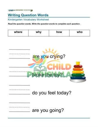 Preview of Writing Question Words