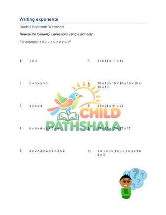 Writing Exponents A