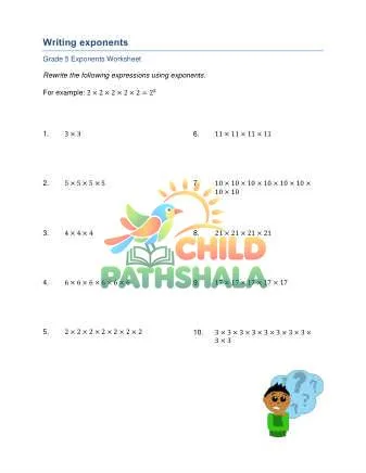 Preview of Writing Exponents