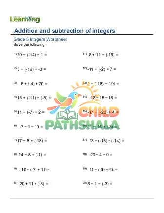Preview of Integers Add Subtract