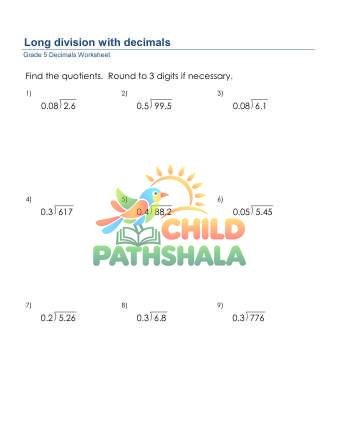 Long Division Decimals C