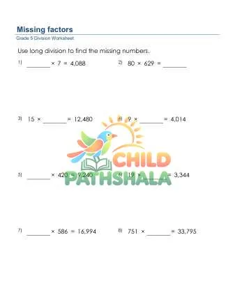 Preview of Missing Factor Solve By Long Division