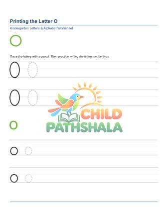 Printing Letters O Worksheet for Grade 1