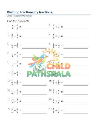 Dividing Fractions By Fractions A