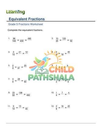 Preview of Equivalent Fractions Three B