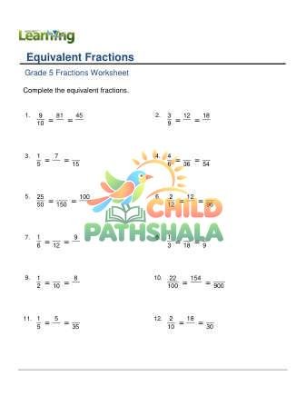 Equivalent Fractions Three F