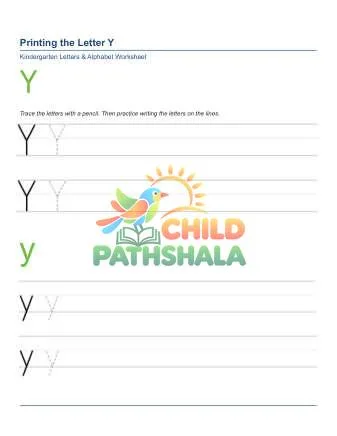 Preview of Printing Letters Y