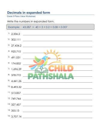 Preview of Place Value Decimals Expanded Form Hbn