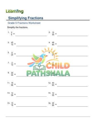 Simplifying Fractions C
