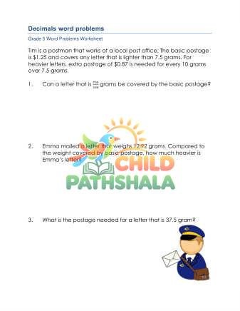 Word Problems Decimals B