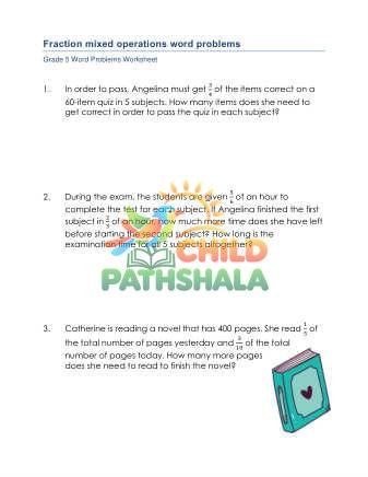 Word Problems Fractions Mixed Operations D