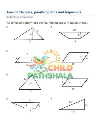 Preview of Area Of Triangles Parallelograms Trapezoids