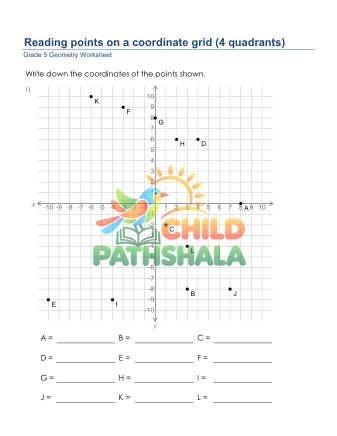 Preview of Geometry Reading Points Coordinate Grid 4q C
