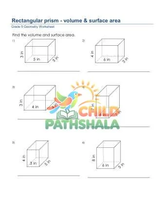 Preview of Geometry Rectangular Prism Volume Surface Area