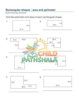 Preview of Geometry Rectangular Shapes Area Perimeter