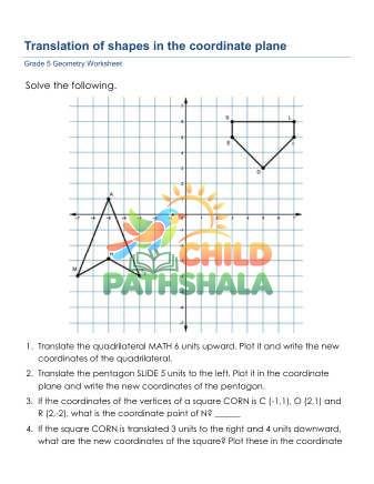 Preview of Translation Of Shapes In The Coordinate Plane B