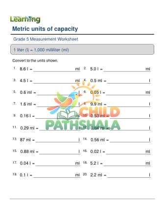 Preview of Converting Capacity Metric F