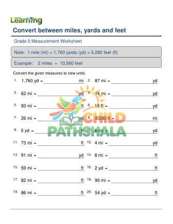 Preview of Converting Units Length Whole Miles Yards Feet F