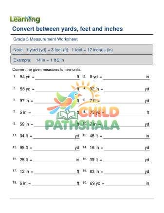 Converting Units Length Yards Feet Inches A