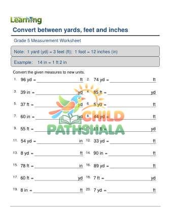 Converting Units Length Yards Feet Inches C
