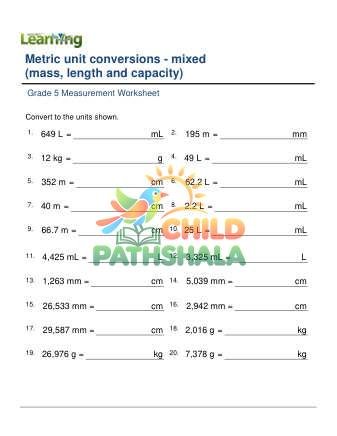 Metric Units Mixed C