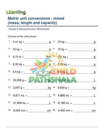 Metric Units Mixed D