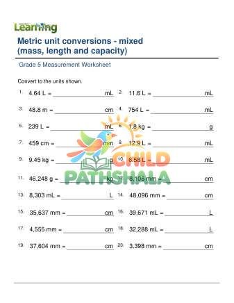 Preview of Metric Units Mixed E