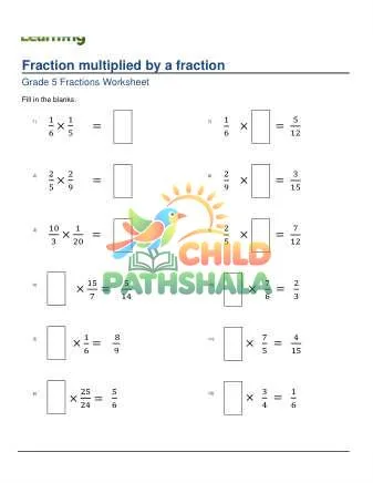Preview of Fractions Multiply Missing Number