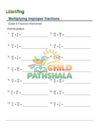 Multiply Improper Fractions D