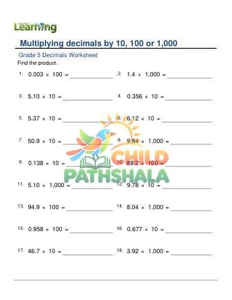 Multiplying Decimals By 10 100 1000 3d E