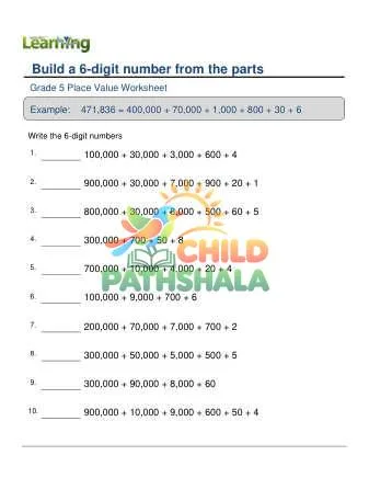 Preview of Place Value 6 Digit