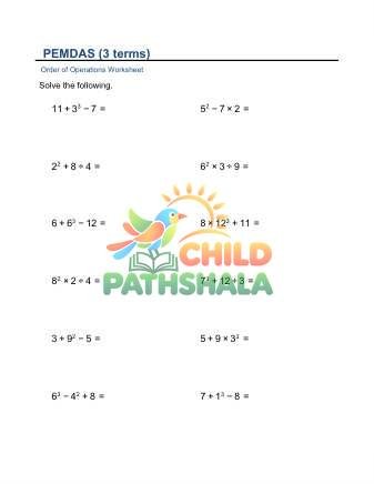 Preview of 4 Operations Exponent 3 Terms A