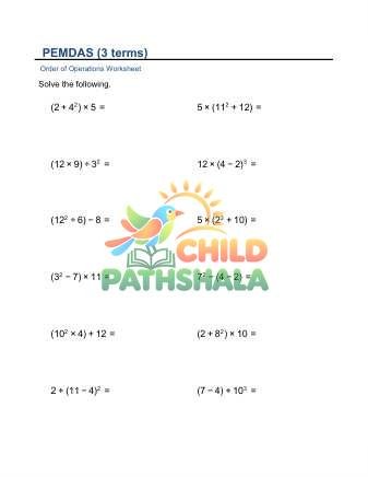 Preview of 4 Operations Exponent 3 Terms D