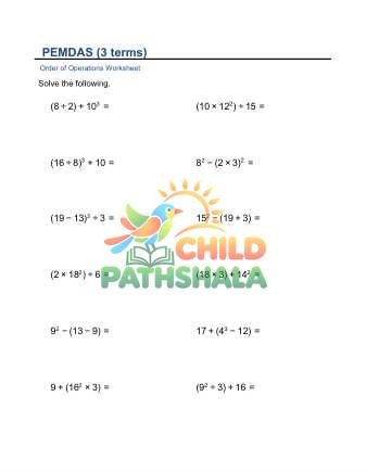 Preview of 4 Operations Exponent 3 Terms F