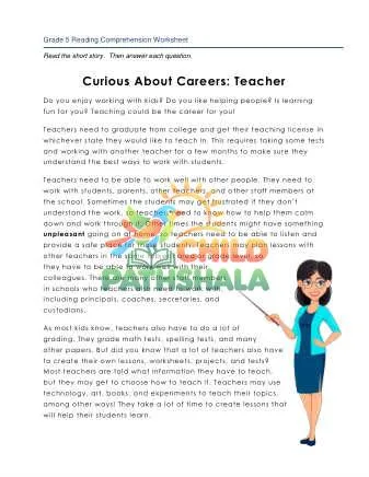 Preview of 5 Careers Teacher